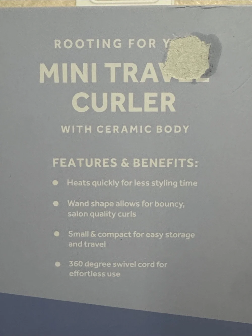 Bliss Mini Travel Curler in Lavender and Cream